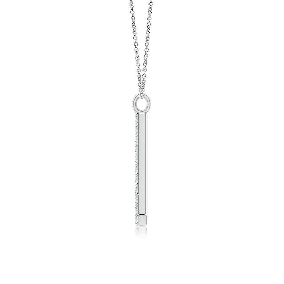 Modern Moissanite Capital "L" Initial Pendant White Gold